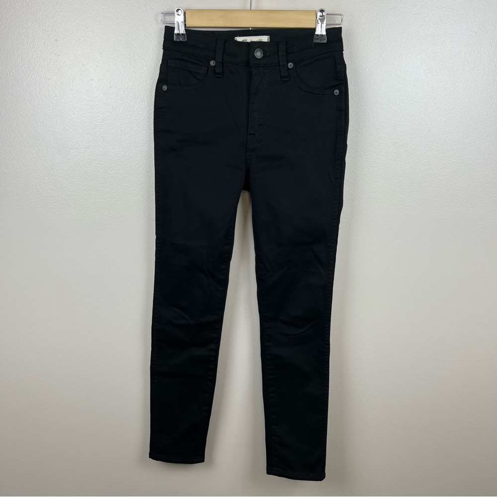 Madewell 10” High Rise Skinny Jeans Size 24 Petite Black Carbondale Wash H6317
